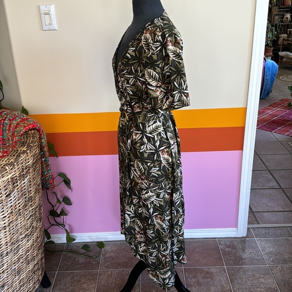 Banana Republic Tiger Handkerchief-Hem Wrap Dress NWT . - Picture 9 of 11